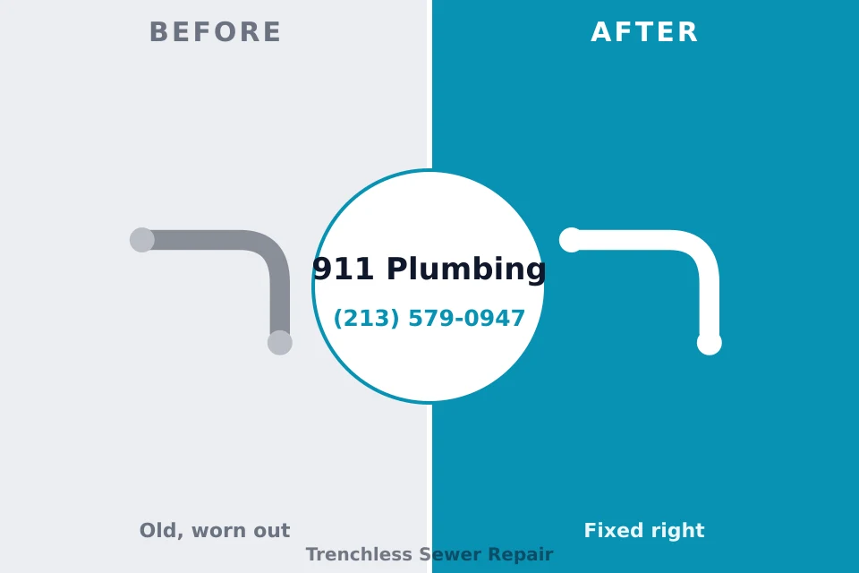 Before and after: plumbing company Central, TN